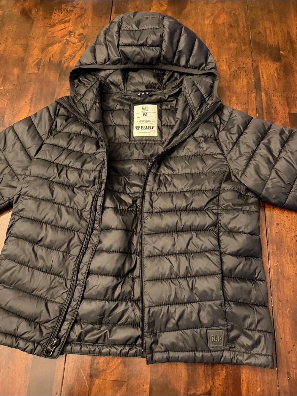 GAP Kids Black Hooded Puffer Jacket
